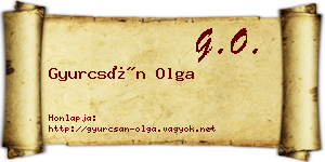 Gyurcsán Olga névjegykártya
